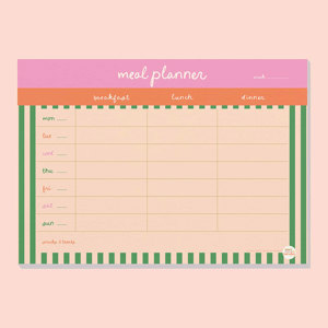 Good Tuesday A4 Weekly Meal Planner Pad Cabana Stripe